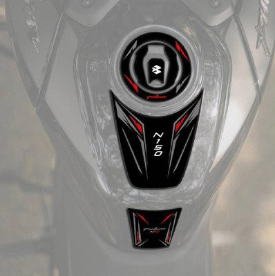 KARKEEN Pulsr N150 Bike Black & Red Bike Tank Pad