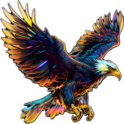SANJAY KUMAR 14 cm Eagle_&5 Self Adhesive Sticker(Pack of 1)
