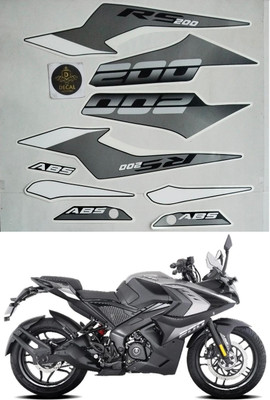 DECAL ARTISTRY Sticker & Decal for Bike(Grey)