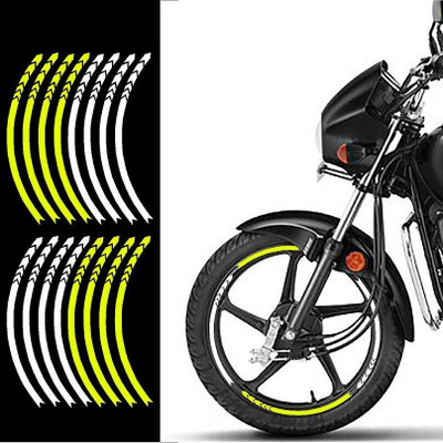 Badal Graphics Sticker & Decal for Bike(White, Yellow)