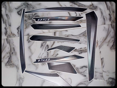 pnk Sticker & Decal for Bike(Black, Silver)