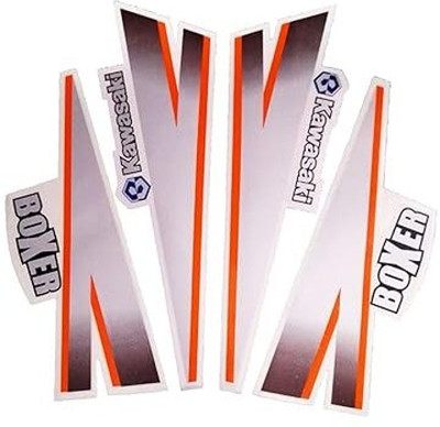 BR BULL Sticker & Decal for Bike(Silver, Orange)