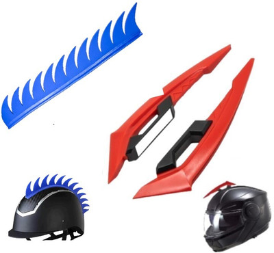 acube mart Helmet Mohawk for Bike(Blue, Red)