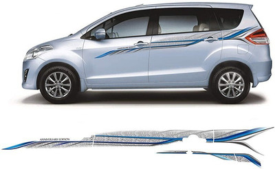 AutoDecals Sticker & Decal for Car(Multicolor, Blue, Silver)