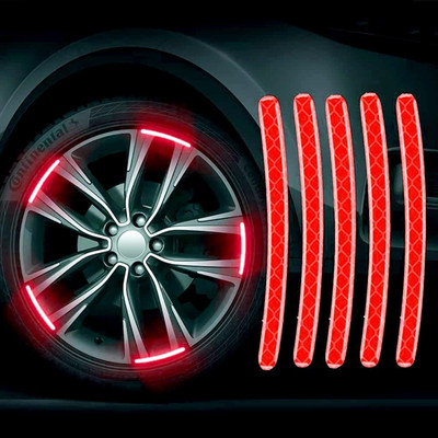 Jiyancreation Reflective Car Wheel Stripe Stickers, Night Safety Stickers, Anti-Scratch 20 PCS 5 mm x 5 m Multicolor Reflective Tape(Pack of 1)