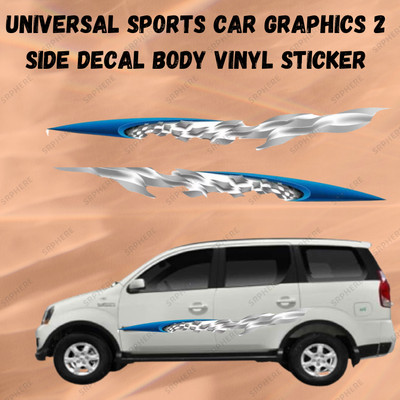 SRPHERE Sticker & Decal for Car(Blue, Silver)