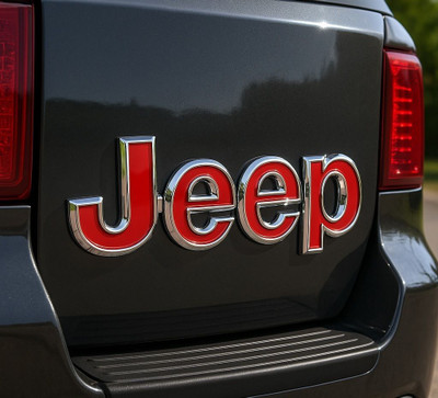 Uniqon Emblem for Car(Silver, Red)