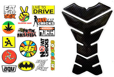 acube mart Sticker & Decal for Bike(Black)