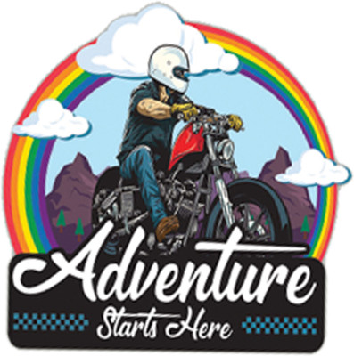 INDIAN RACER Sticker & Decal for Car & Bike(Multicolor)