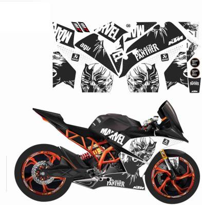 Voiture Sticker & Decal for Bike(Black, White)