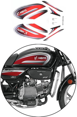 RideStick Sticker & Decal for Bike(Red, Silver)