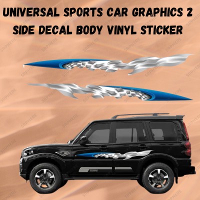 ENEMYT Sticker & Decal for Car(Blue, Silver)