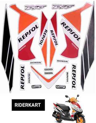 RIDERKART Sticker & Decal for Bike(Multicolor, Orange, Black)