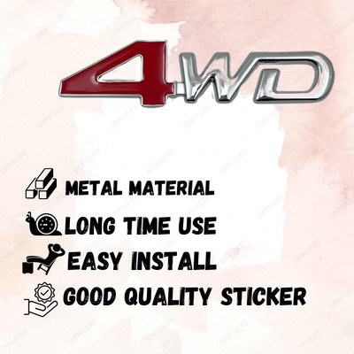 SRPHERE Sticker & Decal for Car(Red, Silver)