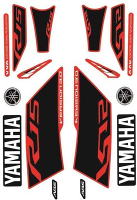 SunStick Sticker & Decal for Bike(Black, Red)