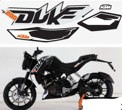 Voiture Sticker & Decal for Bike(White, Black)