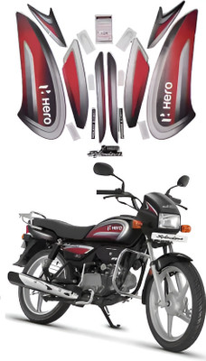 DECAL ARTISTRY Sticker & Decal for Bike(Red, Grey)