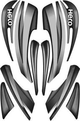 RideStick Sticker & Decal for Bike(Silver, Black, Multicolor)