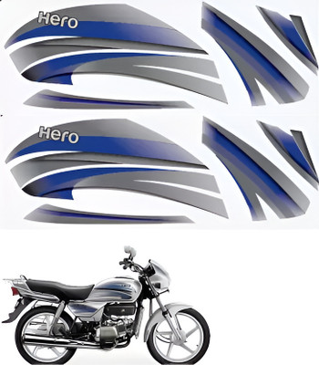 DECAL ARTISTRY Sticker & Decal for Bike(Silver, Blue)