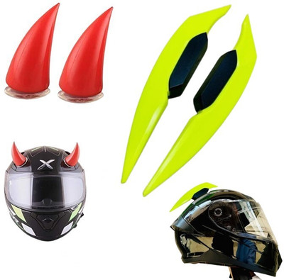 acube mart Helmet Mohawk for Bike(Yellow, Red)