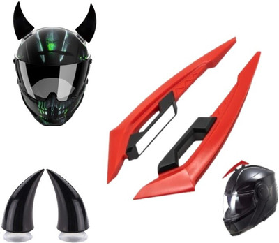 acube mart Helmet Mohawk for Bike(Red, Black)