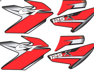 RIDERKART Sticker & Decal for Bike(Multicolor, Red)