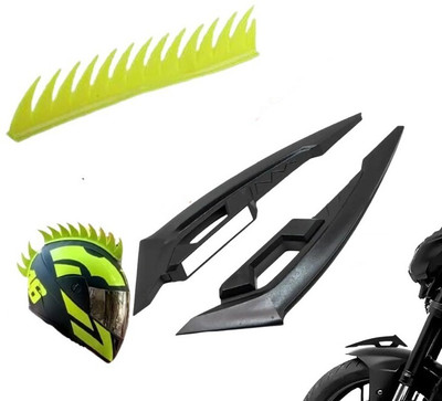 acube mart Helmet Mohawk for Bike(Black, Yellow)
