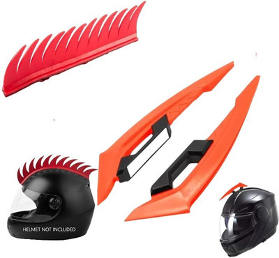 acube mart Helmet Mohawk for Bike(Orange, Red)
