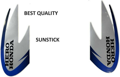SunStick Sticker & Decal for Bike(Blue, Silver)