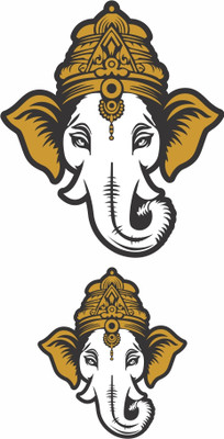 GELXCES Sticker & Decal for Car & Bike(Gold, Black)
