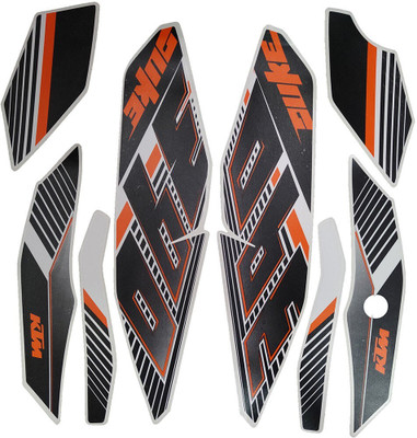 Dateen Sticker & Decal for Bike(Black, Orange)