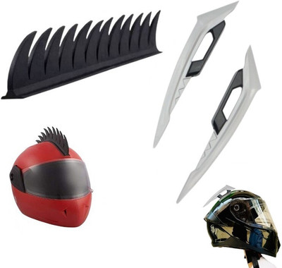 acube mart Helmet Mohawk for Bike(Grey, Black)