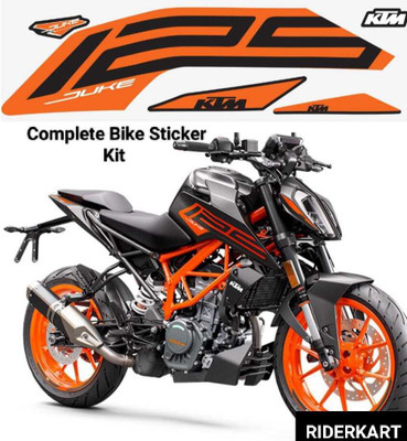 RIDERKART Sticker & Decal for Bike(Orange, Multicolor)