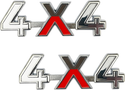 Uniqon Emblem for Car(Silver, Red)