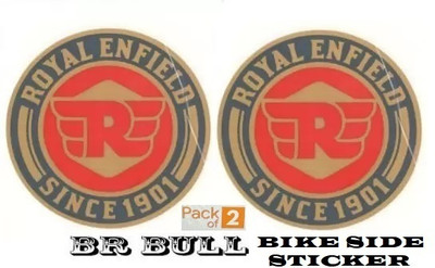 BR BULL Sticker & Decal for Bike(Red, Gold)