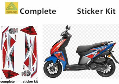 GANNET Sticker & Decal for Scooter(Silver, Red)