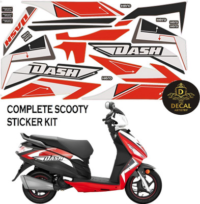 DECAL ARTISTRY Sticker & Decal for Scooter(Red)