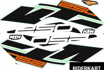 RIDERKART Sticker & Decal for Bike(Multicolor, Black)