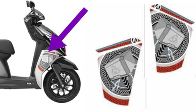 RIDERKART Sticker & Decal for Scooter(Silver, Red)