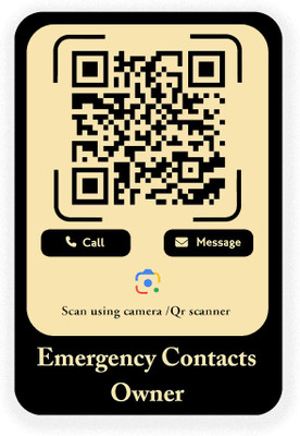 Emergency contact owner QR Emblem for Car(Gold)