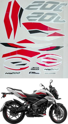 SHINEPRO Sticker & Decal for Bike(Red, Silver)
