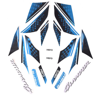 DECAL ARTISTRY Sticker & Decal for Bike(Multicolor, Blue)