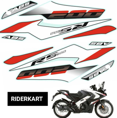 RIDERKART Sticker & Decal for Bike(Red, White)