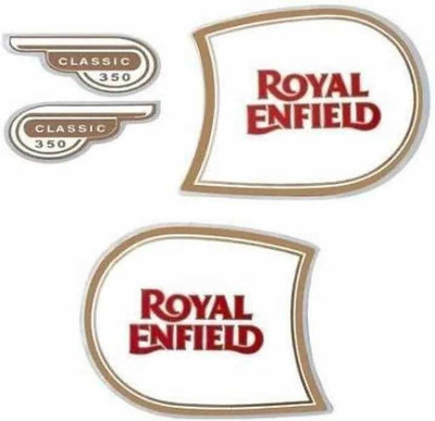 KRISNA ENTERPRISES Sticker & Decal for Bike(Gold, Red)