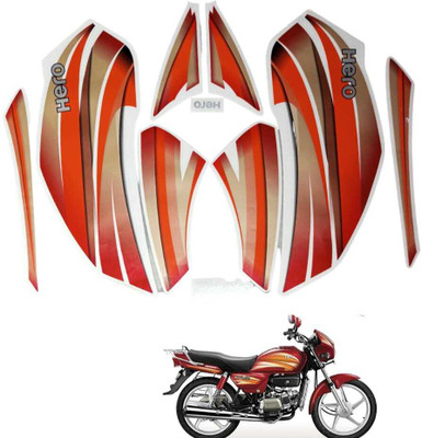 RIDERKART Sticker & Decal for Bike(Multicolor, Orange)