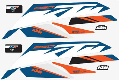 GANNET Sticker & Decal for Bike(Blue, Orange)