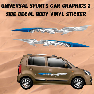 SRPHERE Sticker & Decal for Car(Blue, Silver)