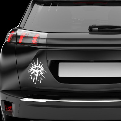 KREEPO Sticker & Decal for Car & Bike(White)