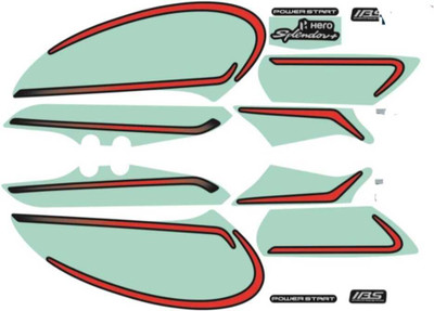 SHREE Sticker & Decal for Bike(Red)