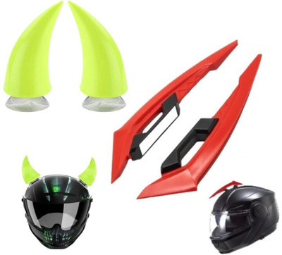 acube mart Helmet Mohawk for Bike(Red, Yellow)